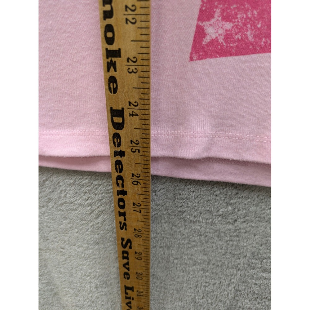 Americana Pink Ribbon Graphic‎ TShirt Womens XL All American Strong Stars - Picture 6 of 8